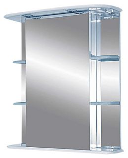 Зеркальный шкаф с подсветкой Misty Магнолия 65см левый белый